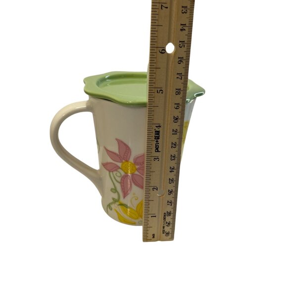Starbucks Spring Floral Pink Flowers Ceramic Coffee Mug Cup w/ Coaster Lid 13 oz - Picture 6 of 9